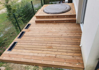Habillage d’un spa et création d’une terrasse en bois à Saint Brévin-Les-Pins (Loire Atlantique, 44)